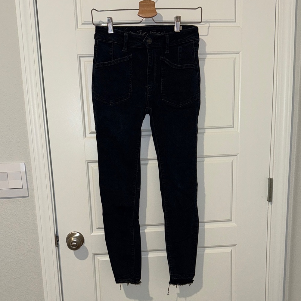 free people dark wash we the free skinny jeans size 27